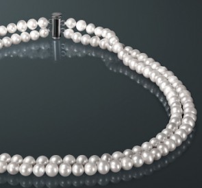 Ожерелье из жемчуга б065в40бдв: белый пресноводный жемчуг, ювелирный сплав